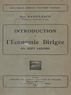 cover image of Introduction à l'économie dirigée en sept leçons